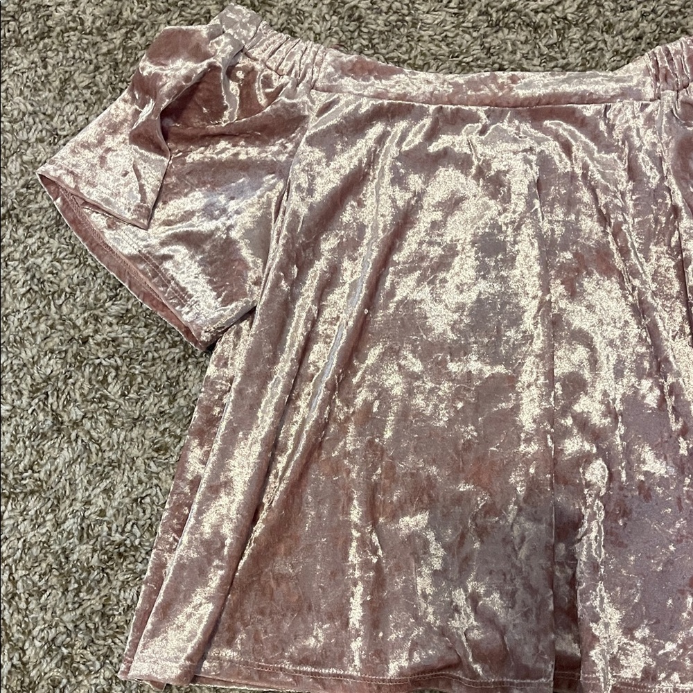 Pink Velvet Off-Shoulder Top medium